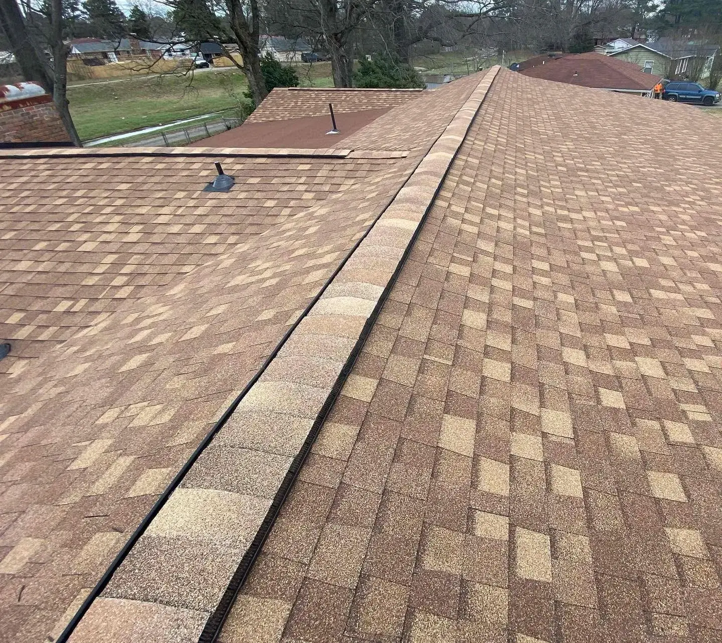 Heat-welded TPO membrane seam repair on a flat roof in Orlando FL