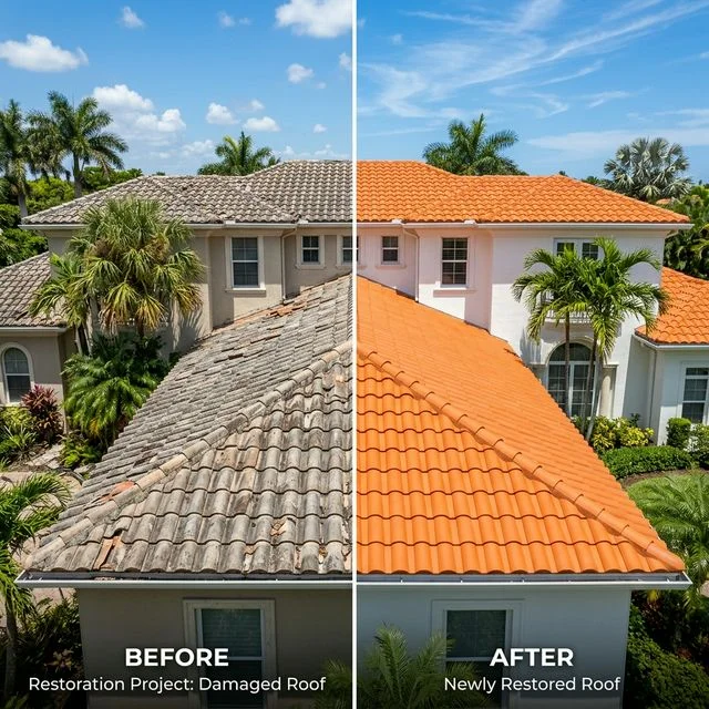 Actual Orlando Roof Restoration Before and After
